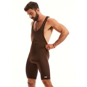 N2N Bodywear Cream Singlet Chocolate Brown Size M